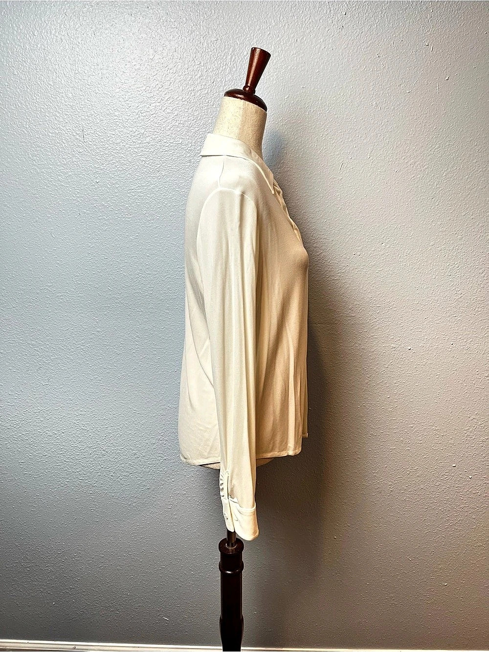 Enza Costa White Button Down Blouse Size Small
